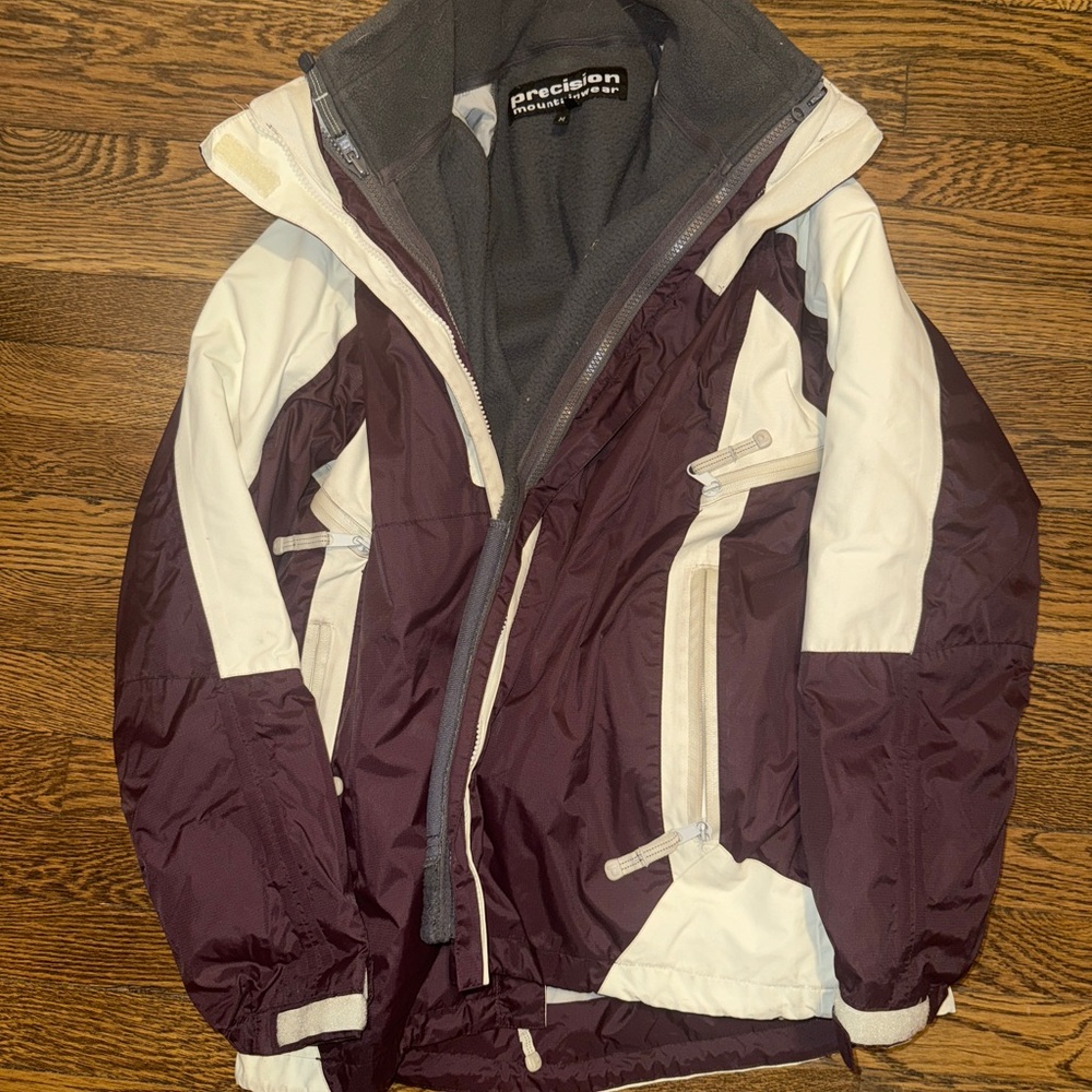 Precision Outerwear Maroon and White Jacket